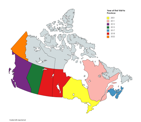 Canadian Visit Map 2022